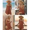 Ekouaer Womens Summer Casual Rompers 2026 Loose Sleeveless Overalls Adjustable Shorts Jumpsuits with Pockets Outfits(Caramel Brown)