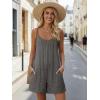 Ekouaer Womens Summer Casual Rompers 2026 Loose Sleeveless Overalls Adjustable Shorts Jumpsuits with Pockets Outfits(Dark Grey)