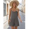 Ekouaer Womens Summer Casual Rompers 2026 Loose Sleeveless Overalls Adjustable Shorts Jumpsuits with Pockets Outfits(Dark Grey)