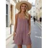 Ekouaer Womens Summer Casual Rompers 2026 Loose Sleeveless Overalls Adjustable Shorts Jumpsuits with Pockets Outfits(Fuchsia)
