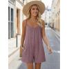 Ekouaer Womens Summer Casual Rompers 2026 Loose Sleeveless Overalls Adjustable Shorts Jumpsuits with Pockets Outfits(Fuchsia)