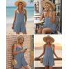 Ekouaer Womens Summer Casual Rompers 2026 Loose Sleeveless Overalls Adjustable Shorts Jumpsuits with Pockets Outfits(Light Blue)