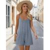 Ekouaer Womens Summer Casual Rompers 2026 Loose Sleeveless Overalls Adjustable Shorts Jumpsuits with Pockets Outfits(Light Blue)