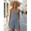 Ekouaer Womens Summer Casual Rompers 2026 Loose Sleeveless Overalls Adjustable Shorts Jumpsuits with Pockets Outfits(Light Blue)