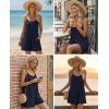 Ekouaer Womens Summer Casual Rompers 2026 Loose Sleeveless Overalls Adjustable Shorts Jumpsuits with Pockets Outfits(Navy Blue)