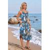 Ekouaer Women’s Swimsuit Beach Cover Up Dress Spaghetti Strap V Neck Swimwear A Line 2026 Bathing Suit Coverups with Pockets(Big Leaves)