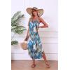 Ekouaer Women’s Swimsuit Beach Cover Up Dress Spaghetti Strap V Neck Swimwear A Line 2026 Bathing Suit Coverups with Pockets(Big Leaves)