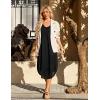 Ekouaer Women’s Swimsuit Beach Cover Up Dress Spaghetti Strap V Neck Swimwear A Line 2026 Bathing Suit Coverups with Pockets(Black)