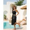 Ekouaer Women’s Swimsuit Beach Cover Up Dress Spaghetti Strap V Neck Swimwear A Line 2026 Bathing Suit Coverups with Pockets(Black)