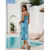 Ekouaer Women’s Swimsuit Beach Cover Up Dress Spaghetti Strap V Neck Swimwear A Line 2026 Bathing Suit Coverups with Pockets(Blue Flamingo)