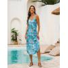 Ekouaer Women’s Swimsuit Beach Cover Up Dress Spaghetti Strap V Neck Swimwear A Line 2026 Bathing Suit Coverups with Pockets(Blue Flamingo)