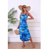 Ekouaer Women’s Swimsuit Beach Cover Up Dress Spaghetti Strap V Neck Swimwear A Line 2026 Bathing Suit Coverups with Pockets(Blue Hawaiian)