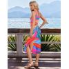 Ekouaer Women’s Swimsuit Beach Cover Up Dress Spaghetti Strap V Neck Swimwear A Line 2026 Bathing Suit Coverups with Pockets(Multicolor Leaves)