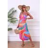 Ekouaer Women’s Swimsuit Beach Cover Up Dress Spaghetti Strap V Neck Swimwear A Line 2026 Bathing Suit Coverups with Pockets(Multicolor Leaves)