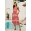 Ekouaer Women’s Swimsuit Beach Cover Up Dress Spaghetti Strap V Neck Swimwear A Line 2026 Bathing Suit Coverups with Pockets(Orange Hawaiian)