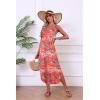 Ekouaer Women’s Swimsuit Beach Cover Up Dress Spaghetti Strap V Neck Swimwear A Line 2026 Bathing Suit Coverups with Pockets(Orange Hawaiian)