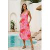 Ekouaer Women’s Swimsuit Beach Cover Up Dress Spaghetti Strap V Neck Swimwear A Line 2026 Bathing Suit Coverups with Pockets(Pink Floral)