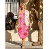 Ekouaer Women’s Swimsuit Beach Cover Up Dress Spaghetti Strap V Neck Swimwear A Line 2026 Bathing Suit Coverups with Pockets(Pink Floral)