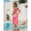 Ekouaer Women’s Swimsuit Beach Cover Up Dress Spaghetti Strap V Neck Swimwear A Line 2026 Bathing Suit Coverups with Pockets(Pink Floral)