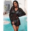 Ekouaer Womens Swimsuit Cover Ups Crochet Swim Coverup Knit Bathing Suit Knit Beach Vacation Outfits Swimwear(A Black)