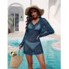 Ekouaer Womens Swimsuit Cover Ups Crochet Swim Coverup Knit Bathing Suit Knit Beach Vacation Outfits Swimwear(D Blue-green)