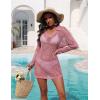 Ekouaer Womens Swimsuit Cover Ups Crochet Swim Coverup Knit Bathing Suit Knit Beach Vacation Outfits Swimwear(Hot Pink)