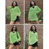 Ekouaer Womens Swimsuit Cover Ups Crochet Swim Coverup Knit Bathing Suit Knit Beach Vacation Outfits Swimwear(Lemon Green)