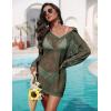 Ekouaer Womens Swimsuit Cover Ups Crochet Swim Coverup Knit Bathing Suit Knit Beach Vacation Outfits Swimwear(Military Green)