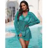 Ekouaer Womens Swimsuit Cover Ups Crochet Swim Coverup Knit Bathing Suit Knit Beach Vacation Outfits Swimwear(Mint Green)