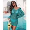 Ekouaer Womens Swimsuit Cover Ups Crochet Swim Coverup Knit Bathing Suit Knit Beach Vacation Outfits Swimwear(Mint Green)