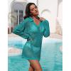 Ekouaer Womens Swimsuit Cover Ups Crochet Swim Coverup Knit Bathing Suit Knit Beach Vacation Outfits Swimwear(Mint Green)
