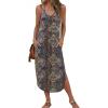 Ekouaer Women’s Swimsuit Beach Cover Up Dress Spaghetti Strap V Neck Swimwear A Line 2026 Bathing Suit Coverups with Pockets(Multicolor Ethnic)
