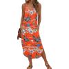 Ekouaer Women’s Swimsuit Beach Cover Up Dress Spaghetti Strap V Neck Swimwear A Line 2026 Bathing Suit Coverups with Pockets(Orange Hawaiian)