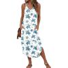 Ekouaer Women’s Swimsuit Beach Cover Up Dress Spaghetti Strap V Neck Swimwear A Line 2026 Bathing Suit Coverups with Pockets(White Sea Turtles)