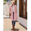 Ekouaer Waffle Robes for Women Bathrobe Lightweight Knee Length 3/4 Sleeve Knit Bath Robes Female Loungewear with Pockets(Misty Rose)