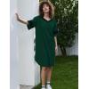 Ekouaer Nightgowns for Women Cotton Night Gown Short Sleeve Sleepwear V Neck Color Block Sleep Shirts Ladies Night Shirts(A_green)