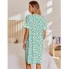 Ekouaer Nightgowns for Women House Dress with Pockets Snap Front House Coat Short Sleeve Duster Moo Moos Sleepwear S-3XL(Floral White)