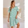 Ekouaer Nightgowns for Women House Dress with Pockets Snap Front House Coat Short Sleeve Duster Moo Moos Sleepwear S-3XL(Floral White)