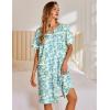 Ekouaer Nightgowns for Women House Dress with Pockets Snap Front House Coat Short Sleeve Duster Moo Moos Sleepwear S-3XL(Green Floral)