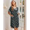 Ekouaer Nightgowns for Women House Dress with Pockets Snap Front House Coat Short Sleeve Duster Moo Moos Sleepwear S-3XL(Navy Flowers)