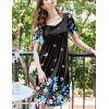 Ekouaer Women’s House Dress – Pleated Nightgown with Short Sleeves & Pockets(Black Color Butterfly)