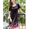 Ekouaer Women’s House Dress – Pleated Nightgown with Short Sleeves & Pockets(Black Sakura)