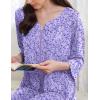 Ekouaer Zipper Robes for Women 3/4 Sleeves Housecoat Soft Nightgowns Sleepwear Floral Print House Dresses with Pockets (Small Florals Purple, X-Largel)