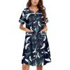 Navy Hawaiian Leaves