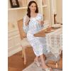 Ekouaer Long Sleeve Nightgowns for Women Long Sleepshirts Button Night Gowns Sleepwear Full Length Sleep Dress with Pockets(Purple Flower)