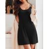 Ekouaer Nightgown for Women Sleeveless Sleepwear Sexy Sleep Dress Ribbed Knit Night Shirt Soft Chemise Nighties S-XXL(Black)