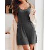 Ekouaer Nightgown for Women Sleeveless Sleepwear Sexy Sleep Dress Ribbed Knit Night Shirt Soft Chemise Nighties S-XXL(Dark Grey)