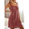 Ekouaer Nightgown for Women Sleeveless Sleepwear Sexy Sleep Dress Ribbed Knit Night Shirt Soft Chemise Nighties S-XXL(Wine Red)