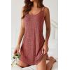 Ekouaer Nightgown for Women Sleeveless Sleepwear Sexy Sleep Dress Ribbed Knit Night Shirt Soft Chemise Nighties S-XXL(Wine Red)