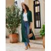 Ekouaer Robes for Women Long Knit Bathrobe Lightweight 3/4 Sleeves Kimono Robe Soft Sleepwear with Pockets(Deep Green, Large)